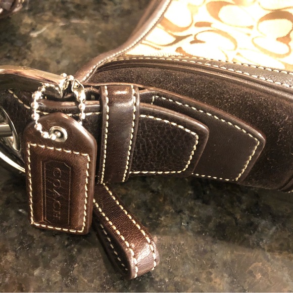 Coach Hobo Shoulder Handbag in Signature Coach Brown w/ Silver Accents - Picture 5 of 11